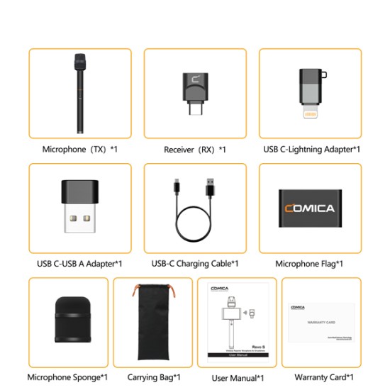 COMICA Revo S Wireless Reporter Microphone for Smartphone